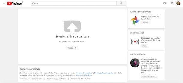caricare video