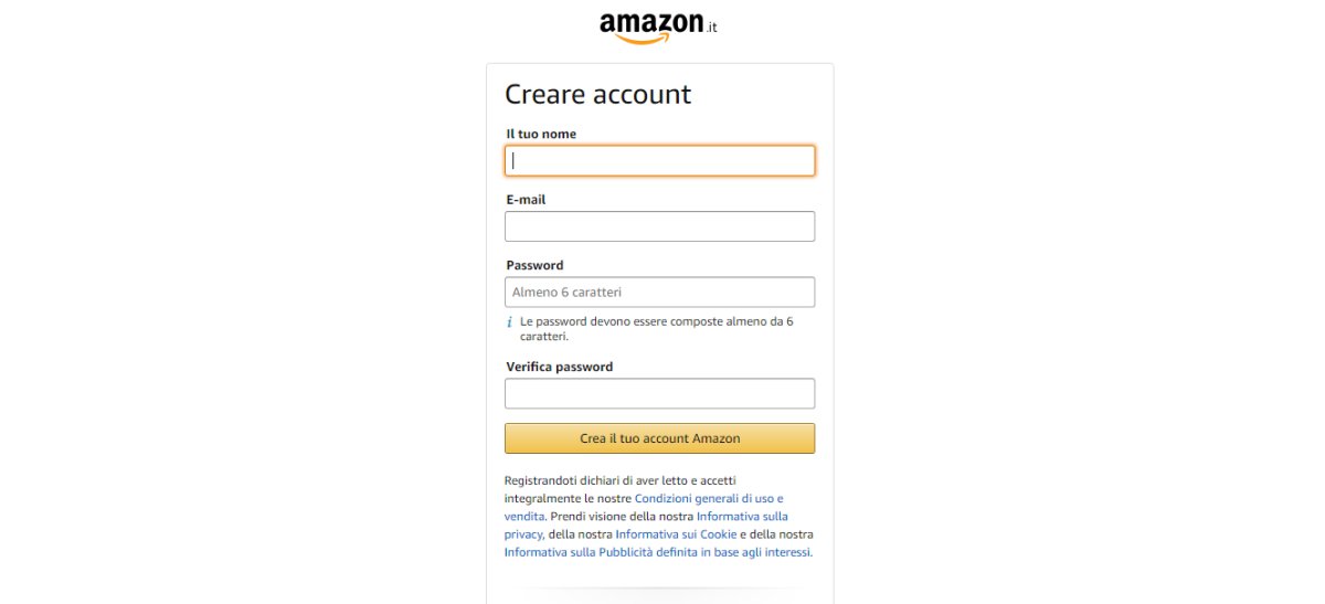 creare account